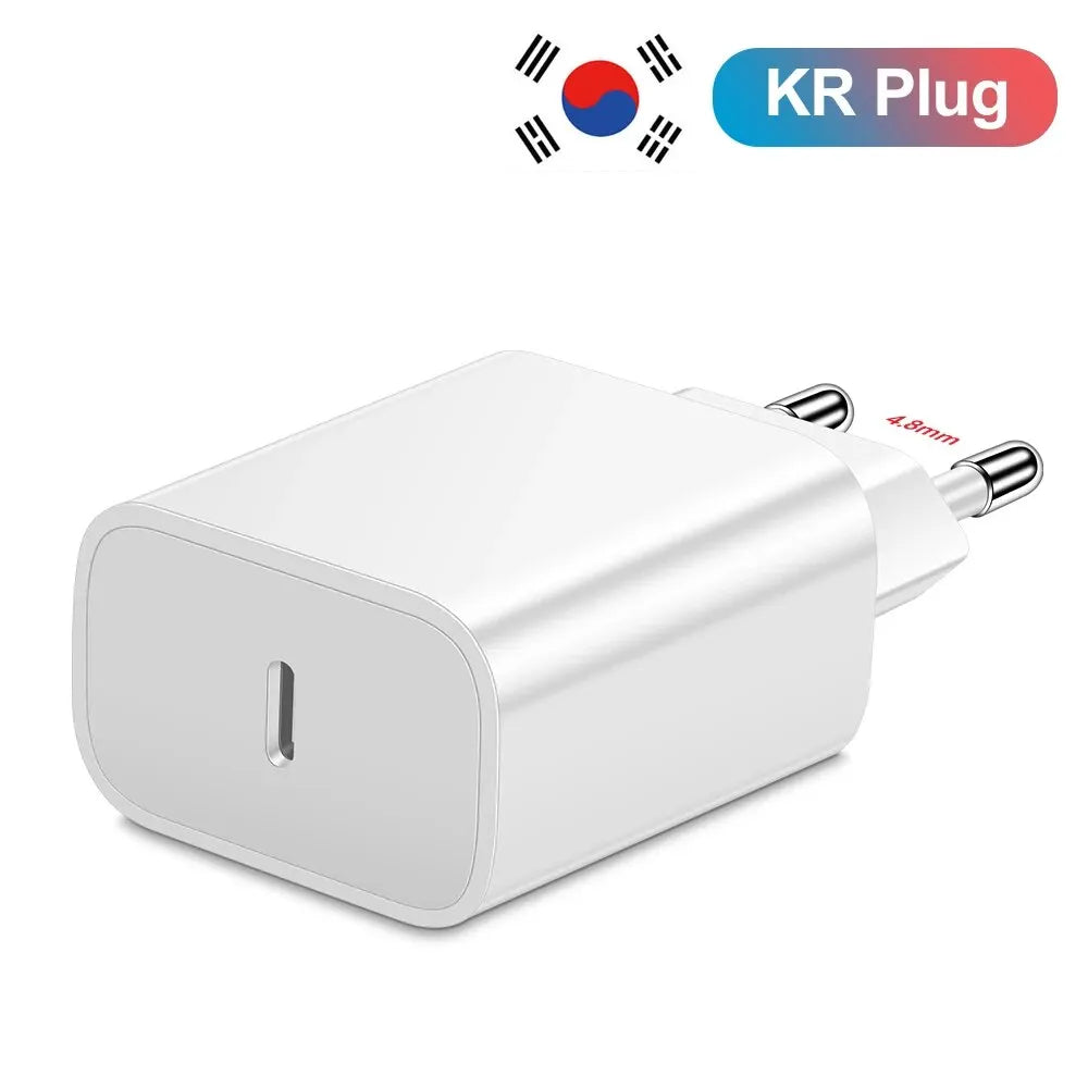 20W USB-C PD Fast Charger with USB-C Cable — 1-Port Wall Adapter for iPhone 15, Samsung S23 Ultra, Xiaomi Redmi Note 12