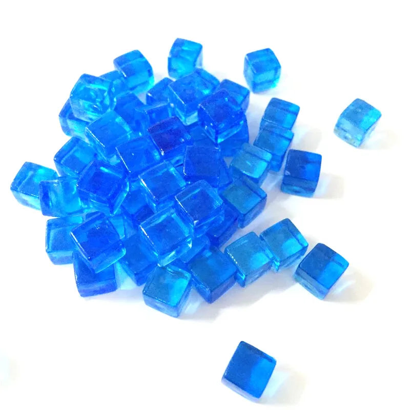 50-Pack 8mm Acrylic Cube Dice (0.31in) – 25 Translucent Colors Clear Game Pieces for Board Games & Crafts