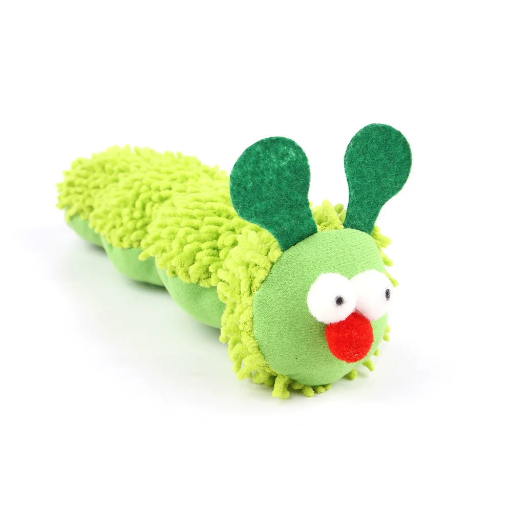 Caterpillar Cat Chew Toy with Catnip & Silvervine — Interactive Dental Molar Teaser for Cats & Kittens