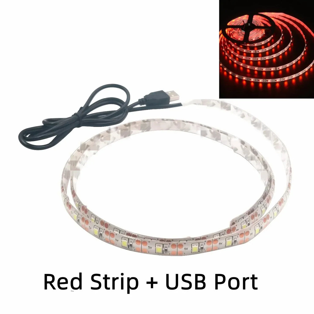 5V USB LED Strip Light Warm & Cool White 1m–5m (3.3–16.4 ft) Waterproof TV Backlight Flexible LED Tape