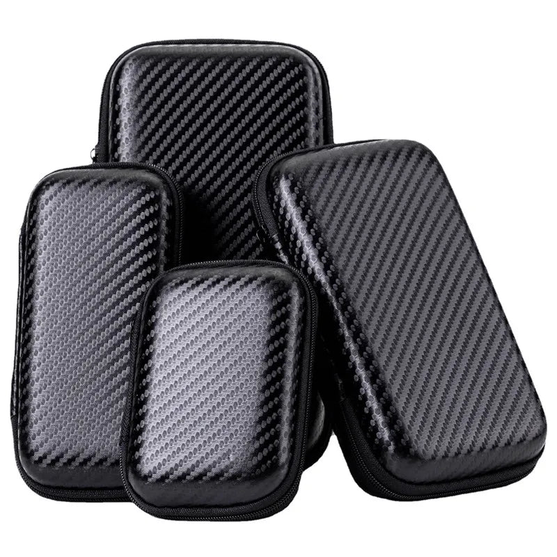Portable EVA Zipper Pouch Cable Organizer for Chargers Power Banks & External Hard Drives - Single or 2-Pack