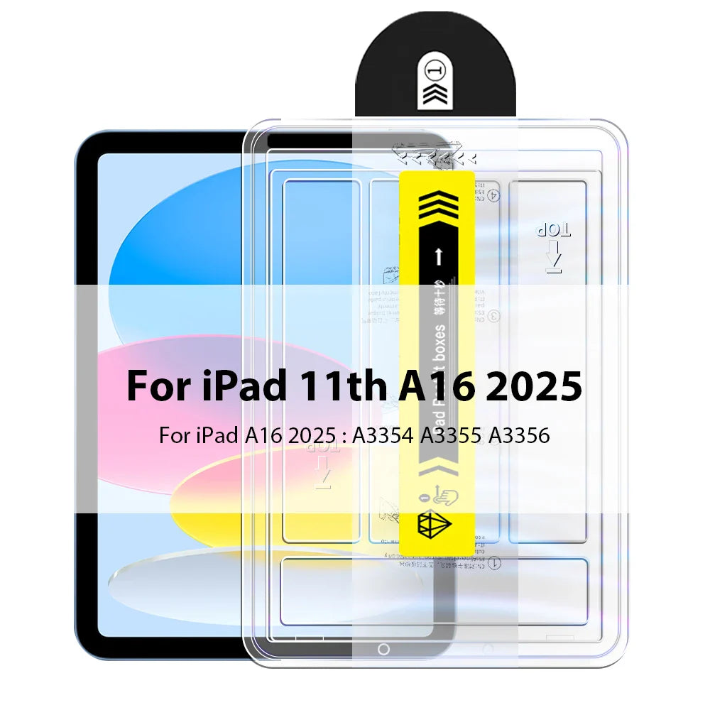 Tempered Glass Screen Protector for iPad Pro, Air & Mini — Fits 13-inch (33 cm), 12.9-inch (32.8 cm), 11-inch (27.9 cm), 10.9-inch (27.7 cm), 10.2-inch (25.9 cm), 8.3-inch (21.1 cm) — Anti-Fingerprint, Scratch-Resistant,