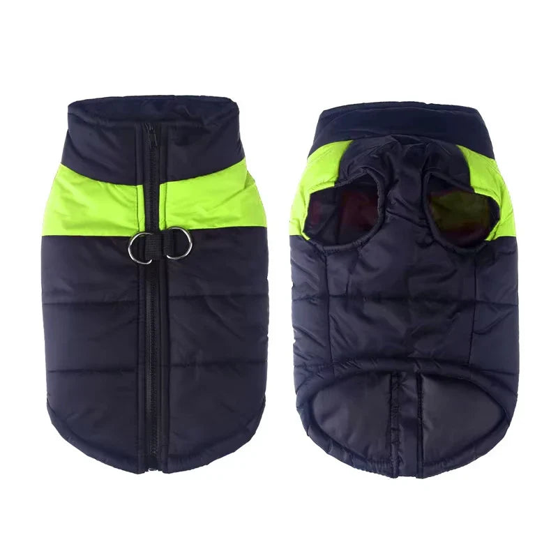 Waterproof Winter Dog Jacket Warm Windproof Coat with D-Ring – XS–6XL for Small to Large Breeds (Red/Blue/Green/Pink/Purple)