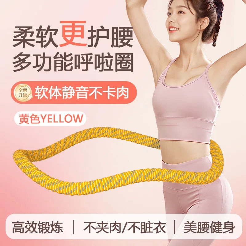 Weighted Soft-Padded Hula Hoop for Women - Waist Slimming & Core Workout, Home Fitness Hoop