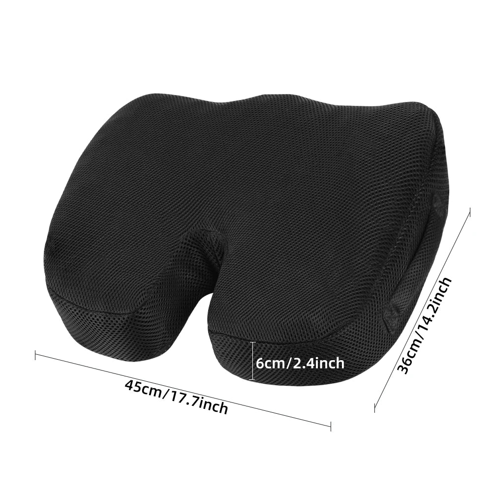 U-Shaped Memory Foam Seat Cushion – Breathable Wave Massage Cushion for Coccyx & Buttock Pressure Relief (45×36×6 cm / 17.7×14.2×2.4 in)