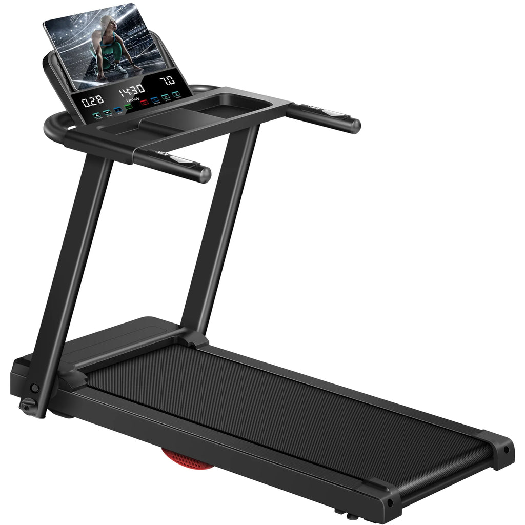 3.0 HP Brushless Foldable Home Treadmill — 300 lb Capacity, 40.2 x 15.4 in (102.1 x 39.1 cm) Running Area, HR Monitor, Dual Shock Absorption, Bluetooth Console