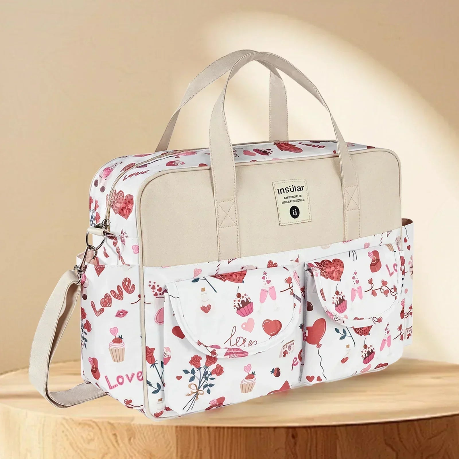 Large Capacity Waterproof Mommy Diaper Bag - Wide-Opening Travel Messenger Crossbody Nappy Bag with Organizer