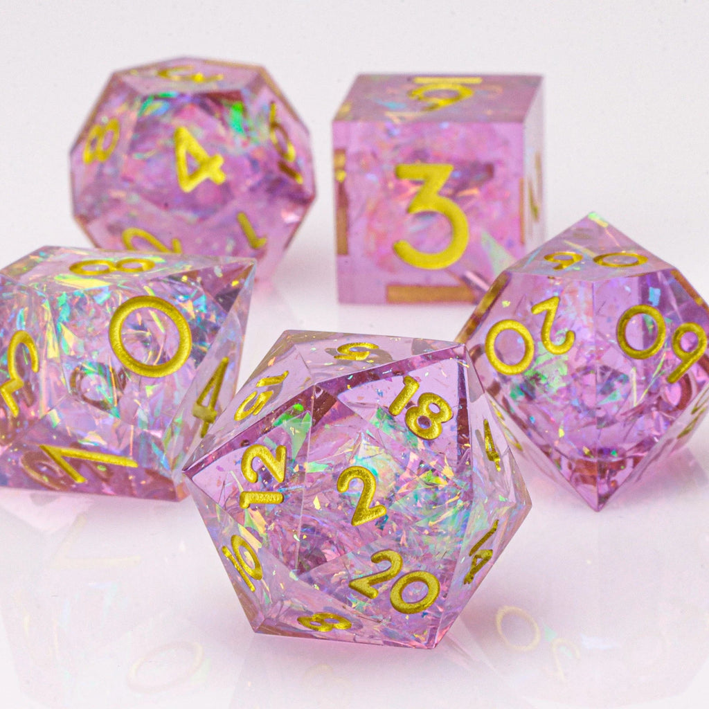 Handmade Resin 7-Piece D20 Polyhedral Dice Set for Dungeons & Dragons & Tabletop RPGs