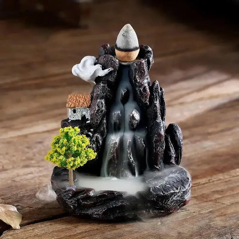 Waterfall Backflow Incense Burner Aromatherapy Incense Holder and Zen Home Censer