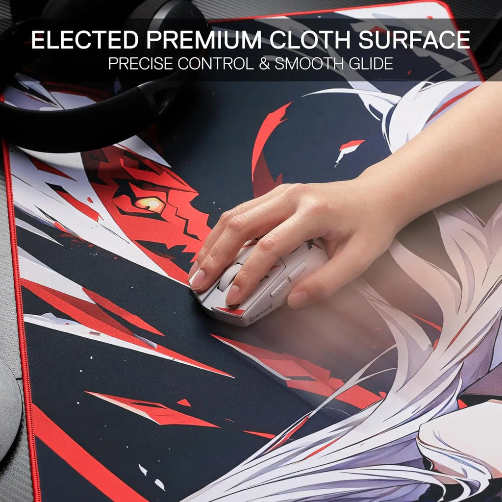 Anime Gaming Mouse Pad — Smooth Lycra Surface, Non-Slip Rubber Base, Spill-Resistant, 13×10 in (33×25 cm) & 35×16 in (89×41 cm)