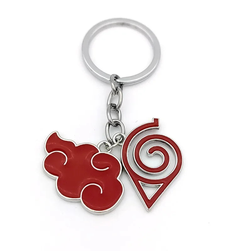 Anime Ninja Keychain Set: Kunai, Shuriken & Red Cloud Charms for Backpack, Car & Keys