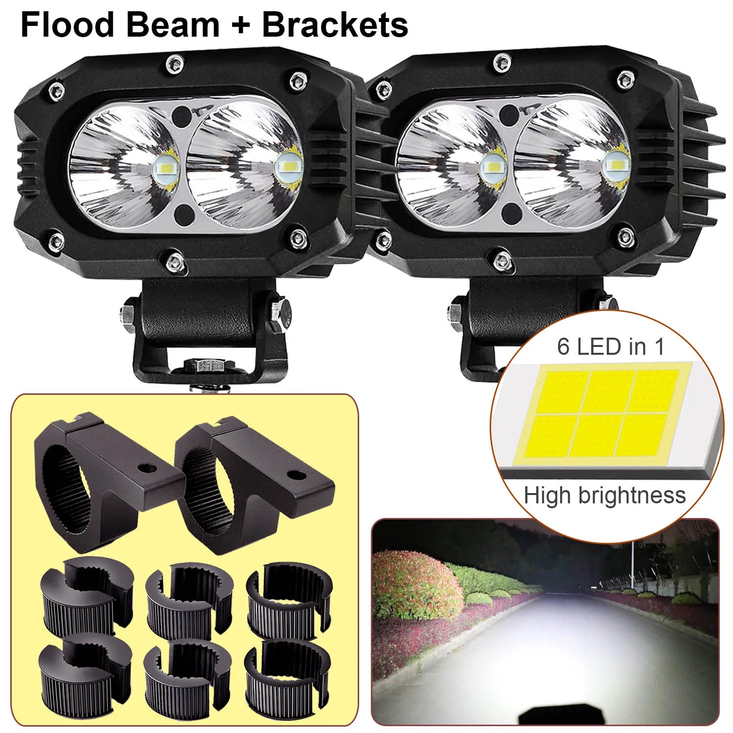 4 in (100 mm) LED Pod Light - Combo Spot + Flood Beam 9-30V Driving Work Fog Light for Car Motorcycle ATV UTV SUV Off-Road 4x4 Boat Truck