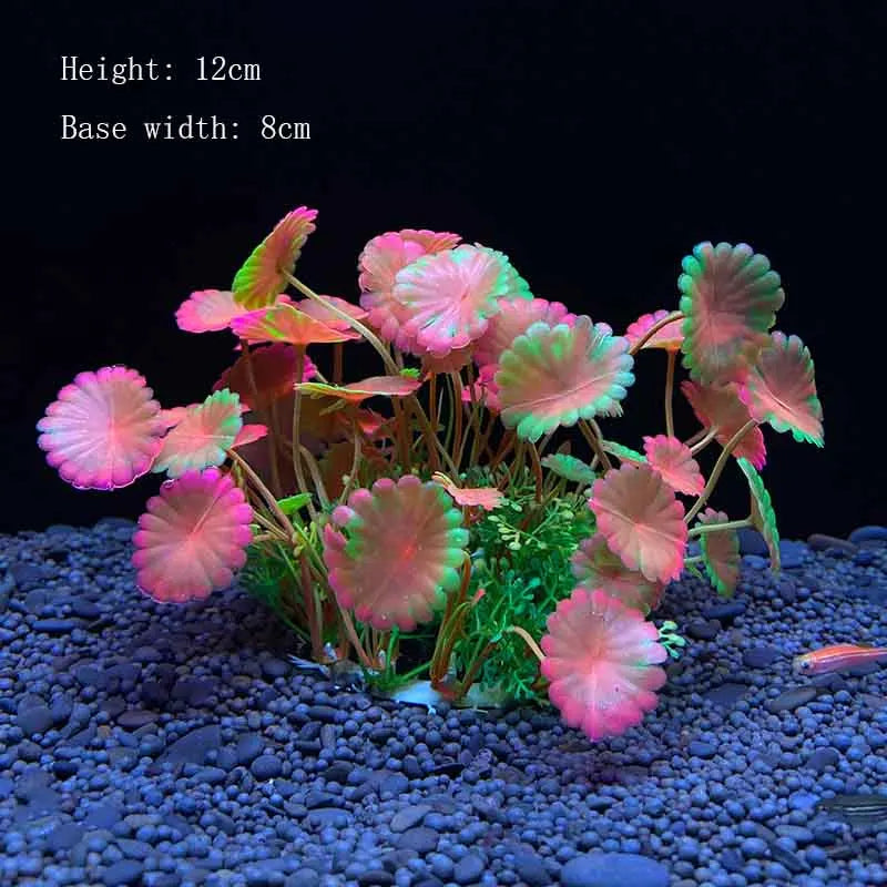 Artificial Aquarium Plants – Plastic Underwater Green Shrubs with Resin Base, Fish Tank Decoration