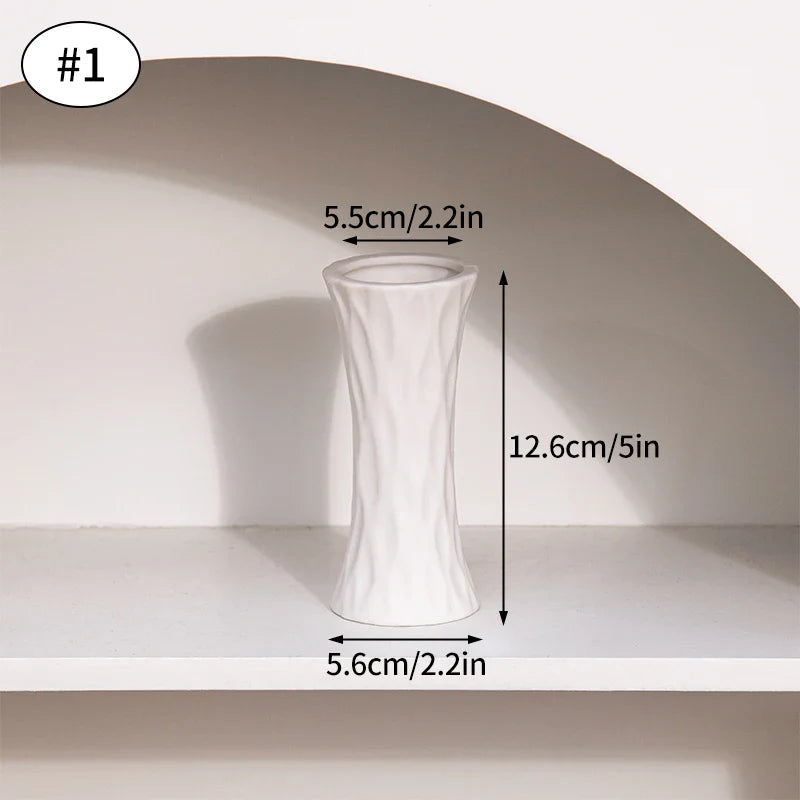 Ceramic Decorative Vase for Dried Flowers & Hydroponic Plants, Modern Table Ornament for Living Room Bedroom Office