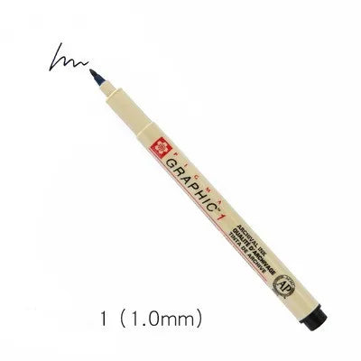 1pc Pigment Fineliner Pen — Waterproof Black Ink, Fine Tip Sketch & Drawing Marker