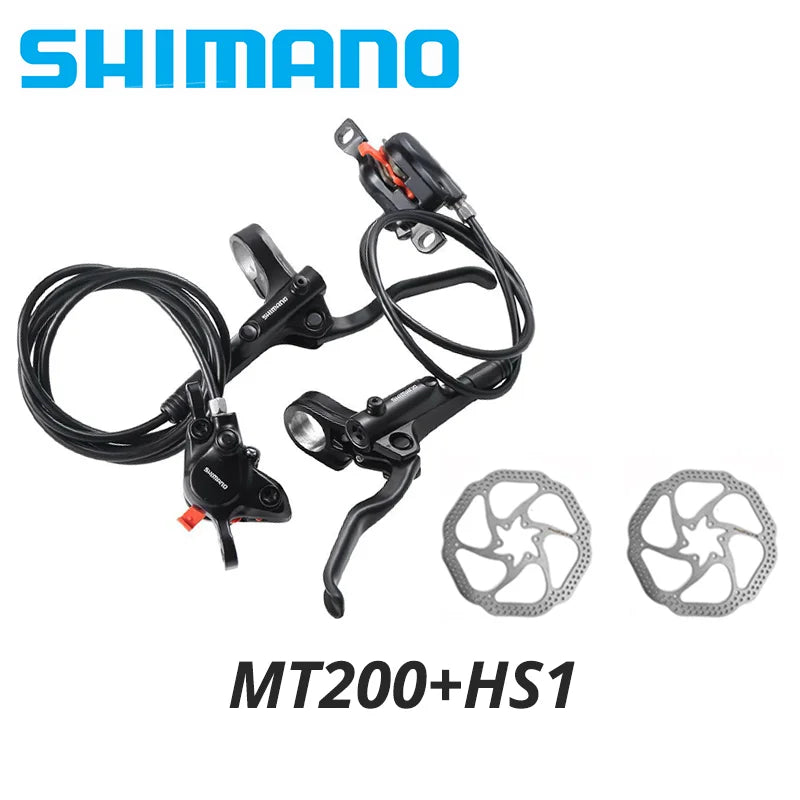 MTB Hydraulic Disc Brake Set – 2-Piston Caliper & 3-Finger Steel Lever, Front & Rear, 160mm Rotor Compatible