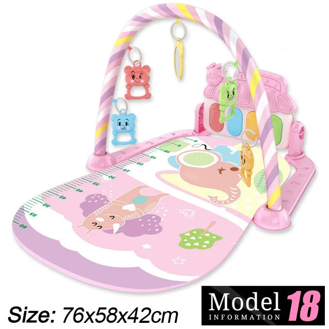 Baby Activity Gym Play Mat with Piano Keyboard 76 x 58 x 42 cm (30 x 23 x 16.5 in) – Musical Infant Play Gym for Newborns 0–36 Months