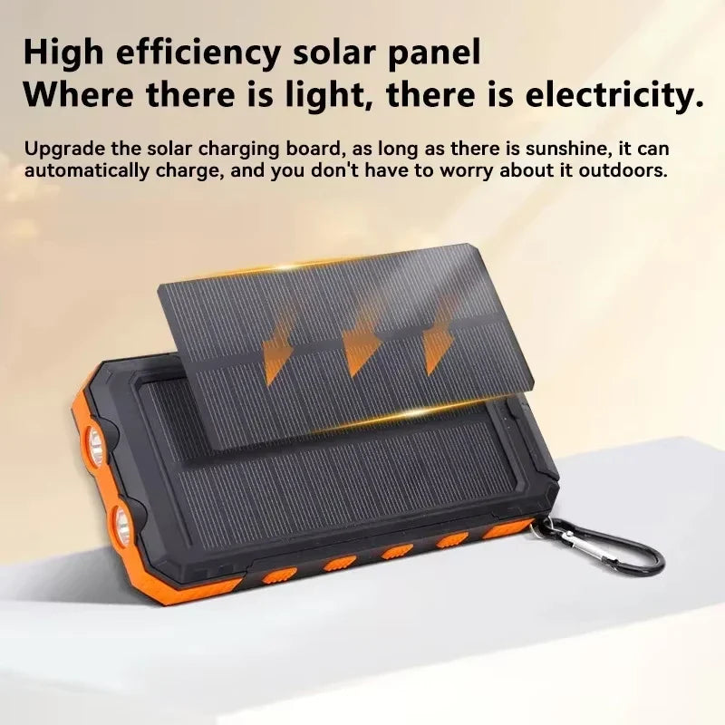 Solar Power Bank 200000mAh 120W Fast Charge Portable External Battery with Solar Panel, SOS & LED Light