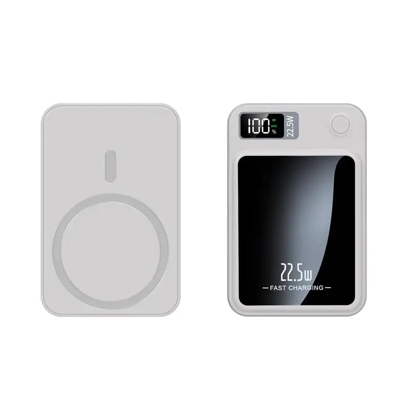 30,000mAh Magnetic Power Bank 22.5W Fast Wireless Portable Charger, Ultra-Thin PD 15W Dual USB LED Display