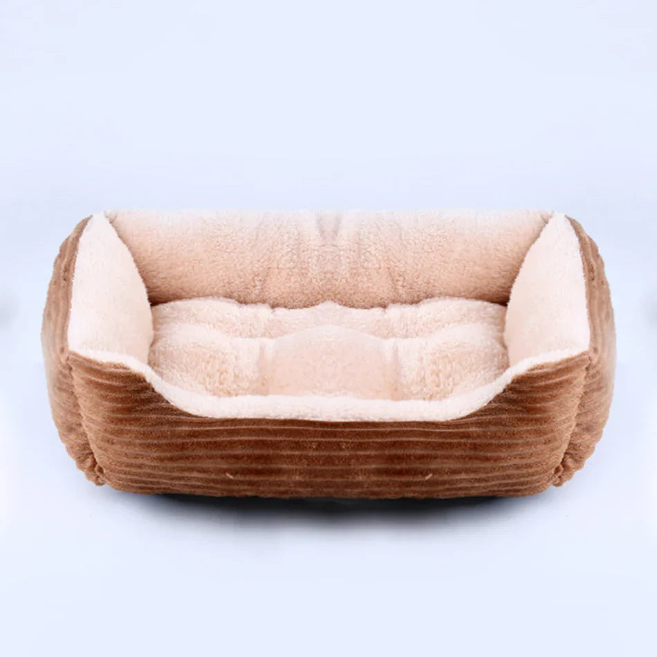 Plush Square Pet Bed for Dogs & Cats, Calming Kennel Sofa Cushion in Multiple Sizes (XS-XXL)