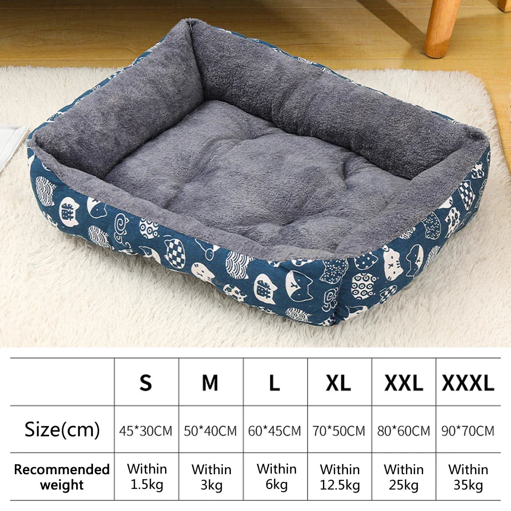 Plush Winter Pet Bed for Dogs & Cats - Thickened Breathable Dog Sofa with Non-Slip Bottom, Multiple Sizes S-XXXL