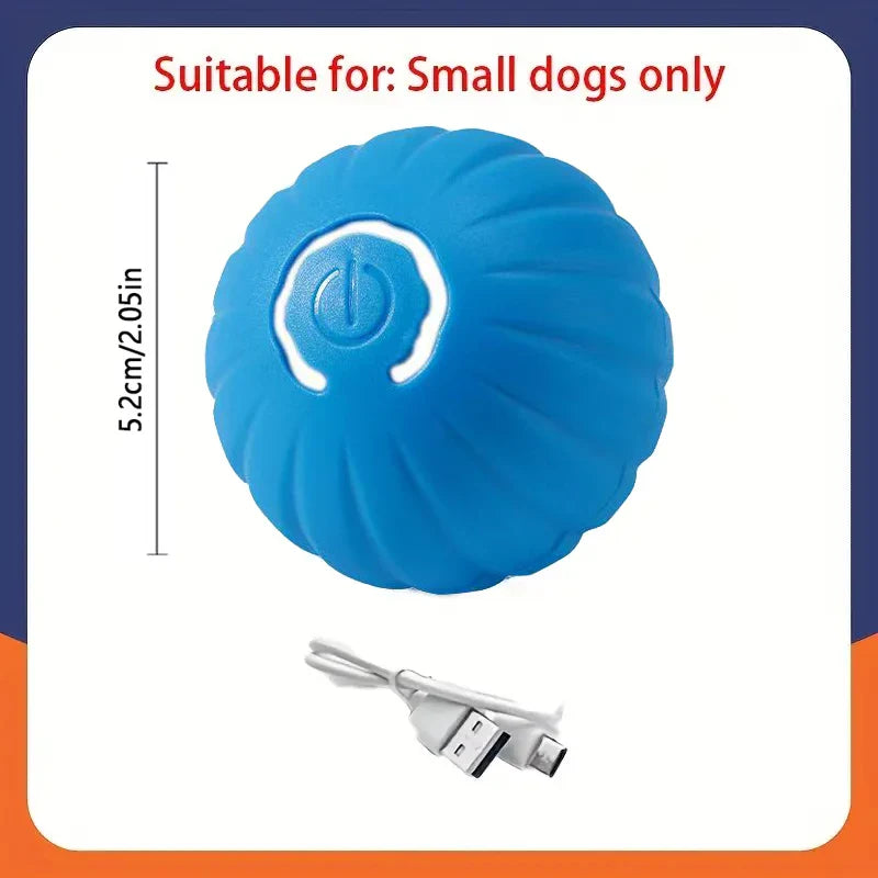 Automatic Interactive Dog Toy Ball USB Rechargeable Rolling Bouncing Chew Toy for Puppies to Large Dogs — Sizes 5.2 cm / 6.7 cm (2.05 in / 2.64 in)