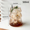 Vertical Striped Clear Glass Cup - Aesthetic Drinkware for Milk Tea, Coffee & Juice