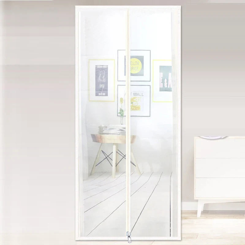 Cat-Resistant Zipper Door Screen - Nano Mesh Pet Door Curtain, Anti-Mosquito & Scratch-Proof, Up/Left Opening