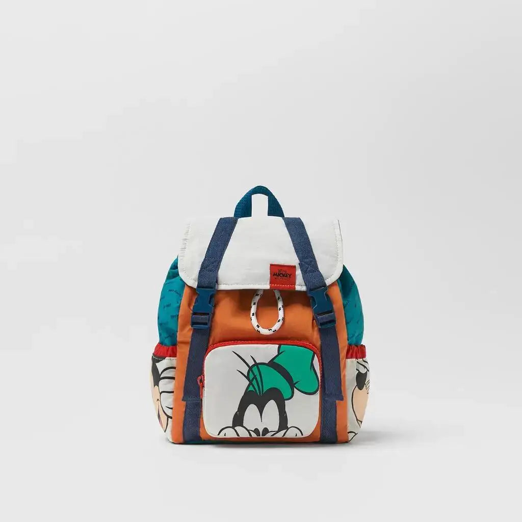 Cartoon Kids School Backpack for 4-6 Years, Nylon Zipper Two-Shoulder Bag