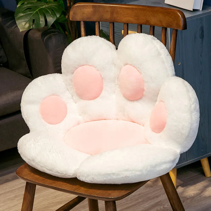 Plush Cat Paw Chair Cushion - Paw-Shaped Seat Pad for Chair, Floor & Bed