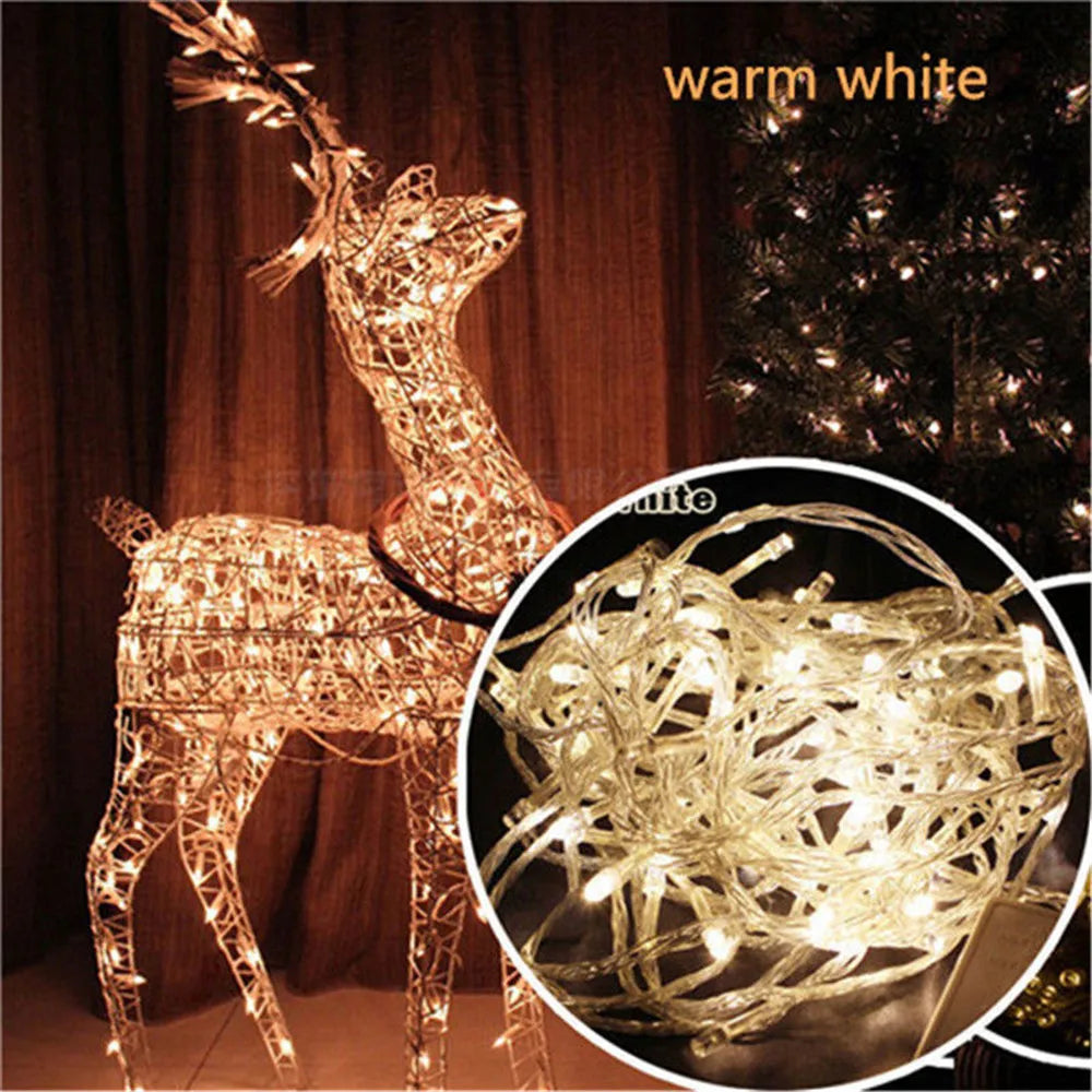 LED Fairy String Lights 8-Mode Waterproof - Multi-Color & Warm White, 5m/10m/20m/30m/50m/100m (16/33/66/98/164/328 ft), 40–600 LEDs, AC Plug