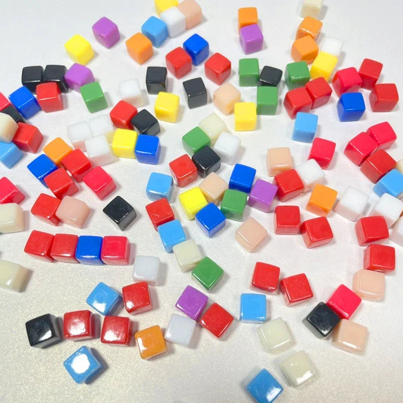 50-Pack 8mm Acrylic Cube Dice (0.31in) – 25 Translucent Colors Clear Game Pieces for Board Games & Crafts