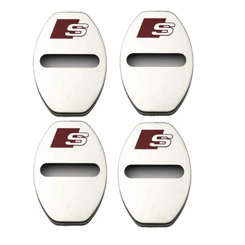 4-Pack Car Door Lock Cover Caps for S-Line A3 A4 A5 A6 A7 Q2 Q3 Q5 Q5L Q7 TT RS Series Alloy Door Lock Protectors (4pcs)