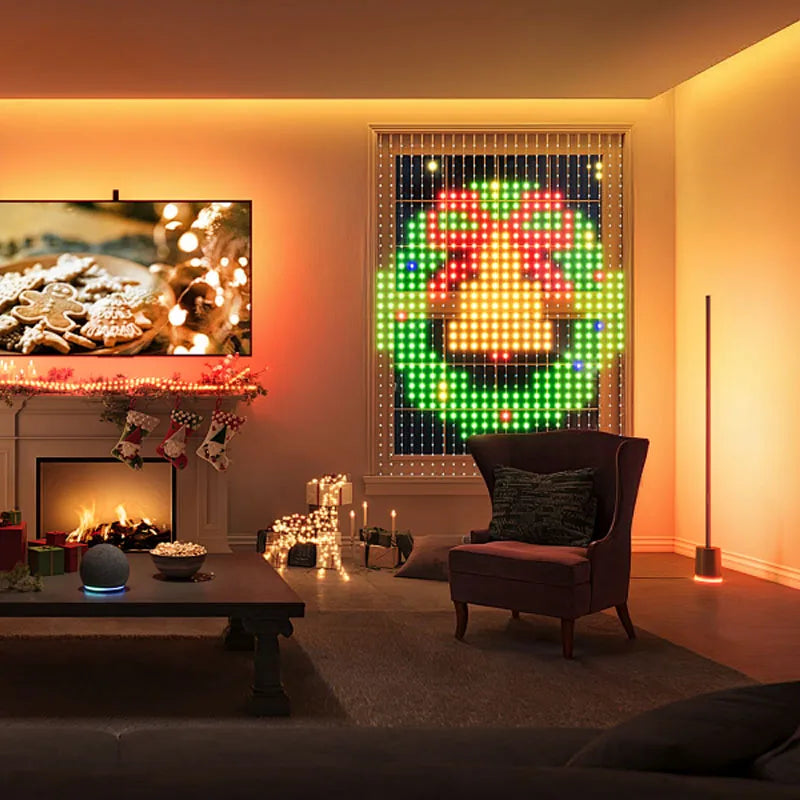 400 LED Smart Curtain Fairy Lights 2 x 2 m (6.6 x 6.6 ft) RGBIC App & Remote Control with Music Mode Window Holiday LED Decor