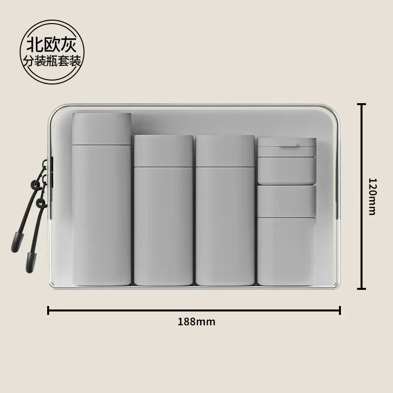 5-Piece Travel Bottle Set – Soft-Touch Refillable Toiletry Dispensers (100ml/3.4oz, 80ml/2.7oz, 50ml/1.7oz, 15ml/0.5oz) – Assorted Colors