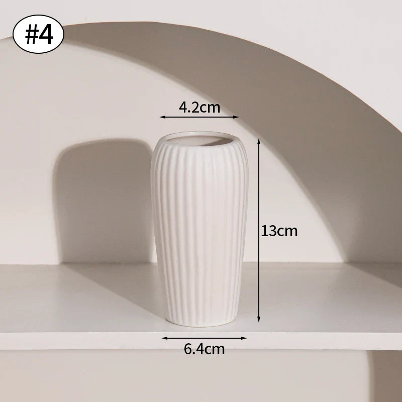 Ceramic Decorative Vase for Dried Flowers & Hydroponic Plants, Modern Table Ornament for Living Room Bedroom Office