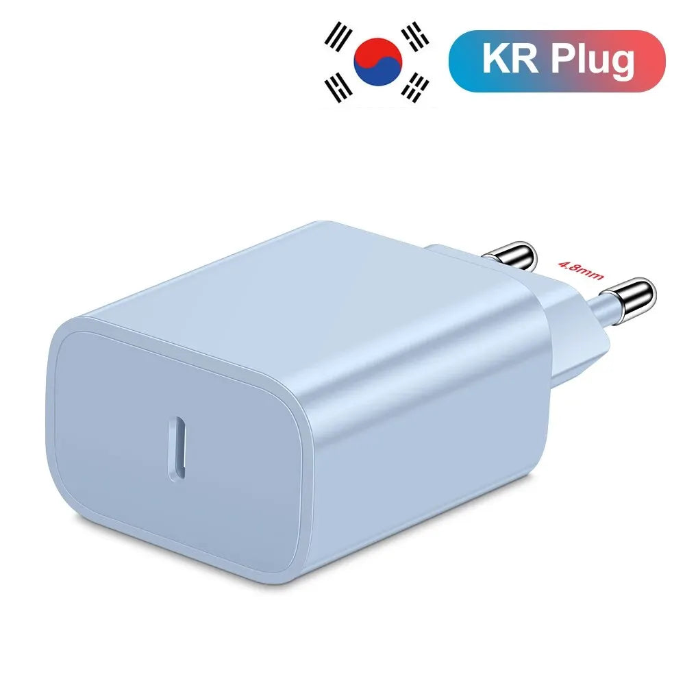 20W USB-C PD Fast Charger with USB-C Cable – Compact Travel Wall Adapter for Smartphones & Tablets