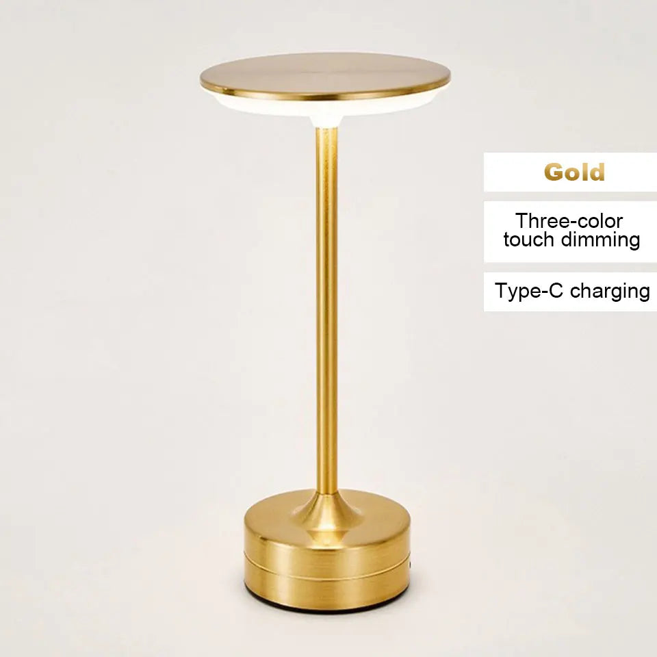 LED Touch Table Lamp USB Rechargeable Dimmable Color-Changing Night Light, Portable Desk Lamp for Bedroom Reading Restaurant Bar