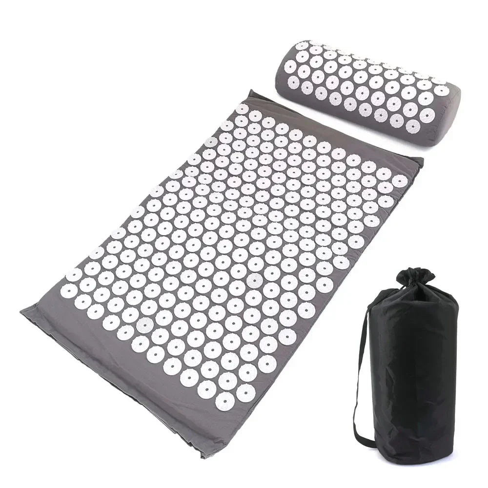 Acupressure Spike Mat & Pillow Set – 26 x 16 x 0.8 in (66 x 40 x 2 cm) Back & Neck Pain Relief Massage