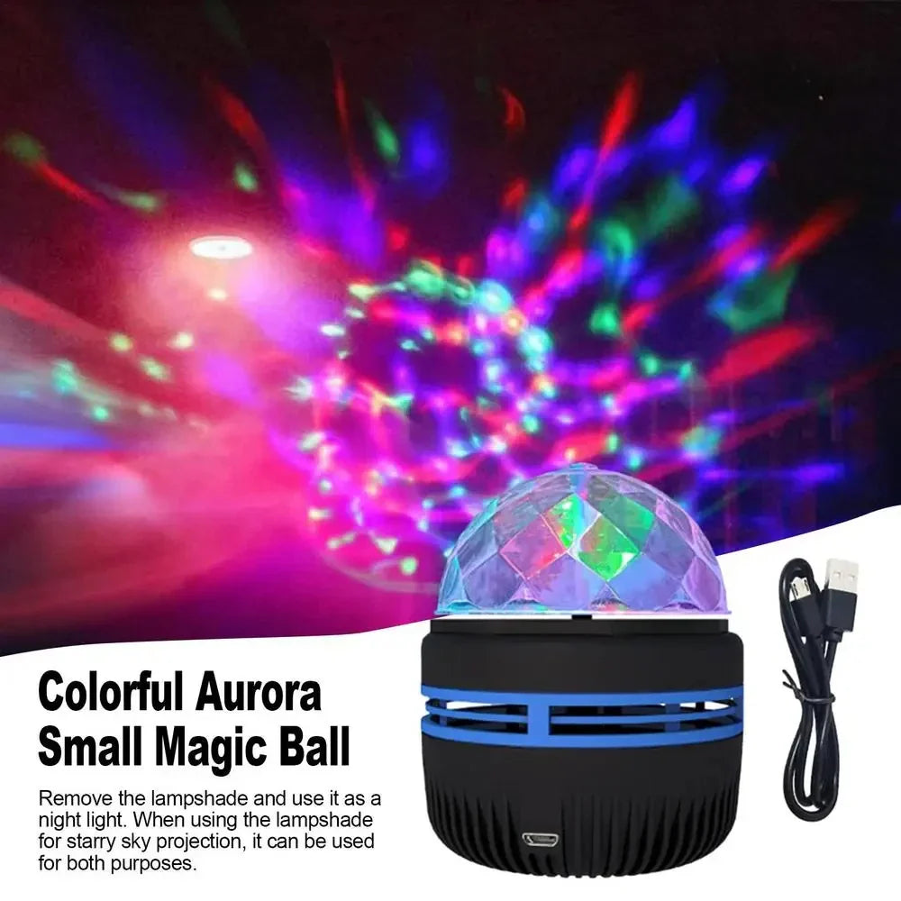 LED Starry Sky Projector Night Light - 360° Rotating USB 5V RGB Moon & Stars Lamp for Bedroom, Weddings & Christmas