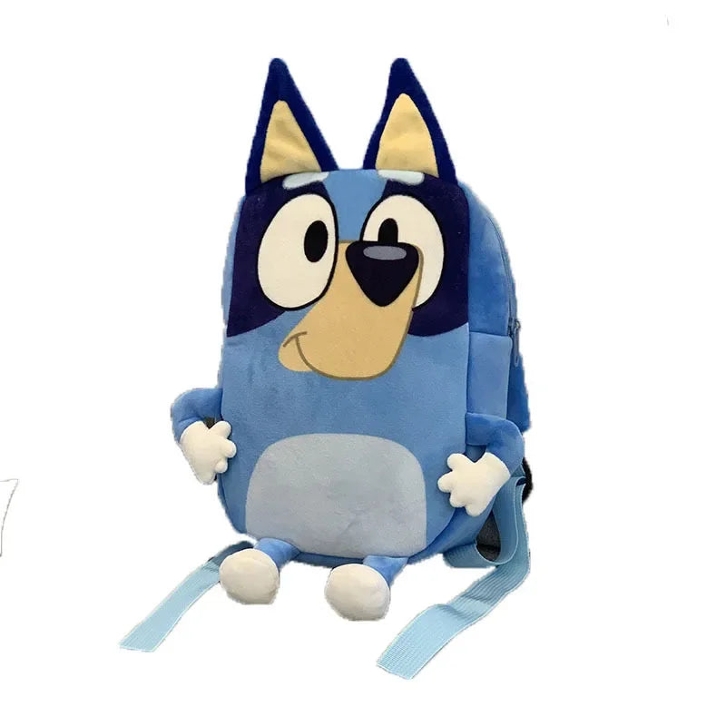 Bluey Family Kids Backpack - Cartoon Cosplay Dog School Bag for Kindergarten, Kawaii Blue & Orange Children's Gift