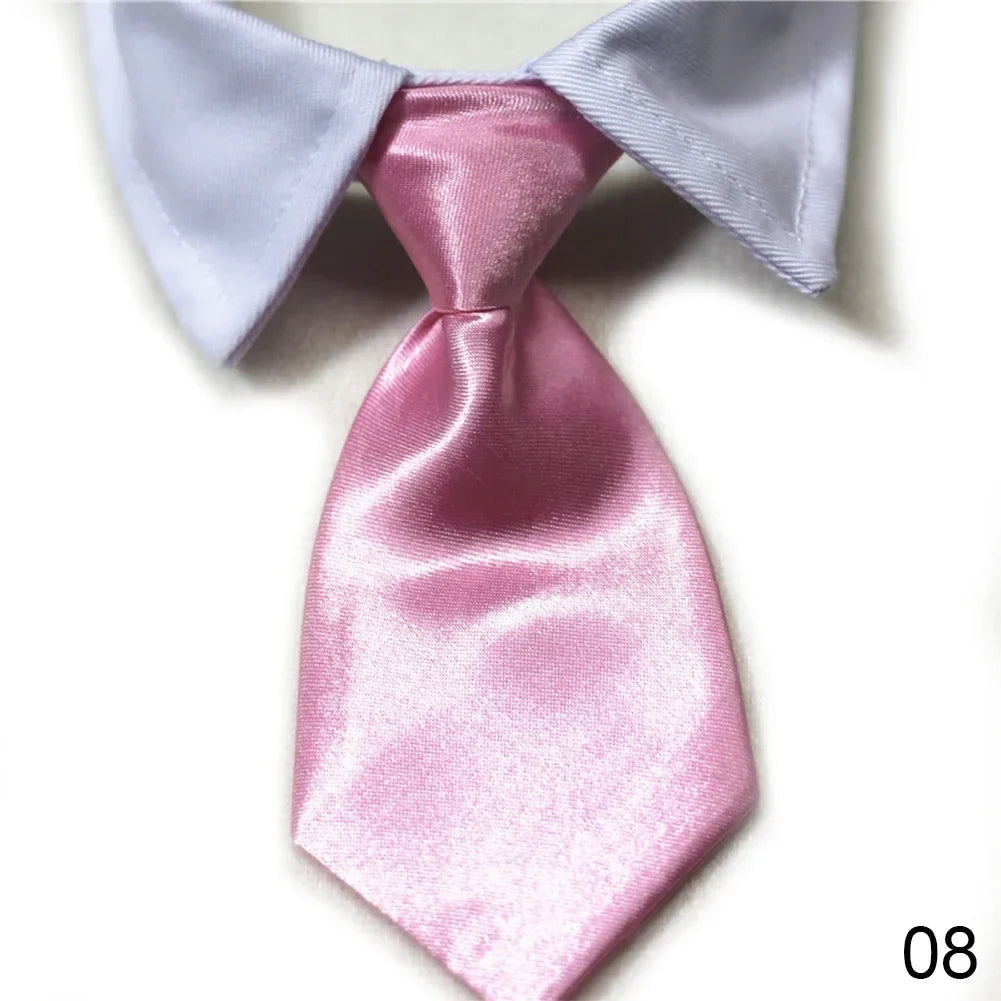 Pet Bow Tie Collar Tuxedo - Formal Necktie for Dogs & Cats, Small & Medium (32cm/12.6in, 40cm/15.75in) - 12 Colors