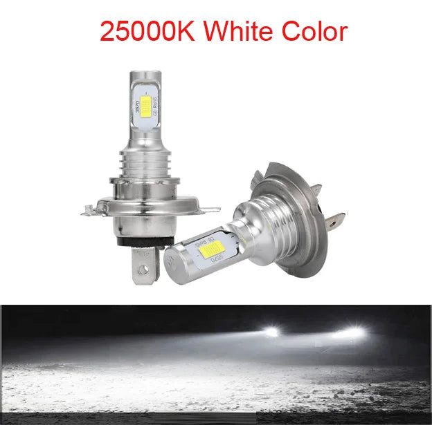 2-Pack CSP LED Headlight Bulbs H1 H4 H7 H8 H9 H11 9005 9006 (HB3/HB4) Super Bright DRL Fog Lamp - 6000K White / 3000K Yellow / 12000K Blue