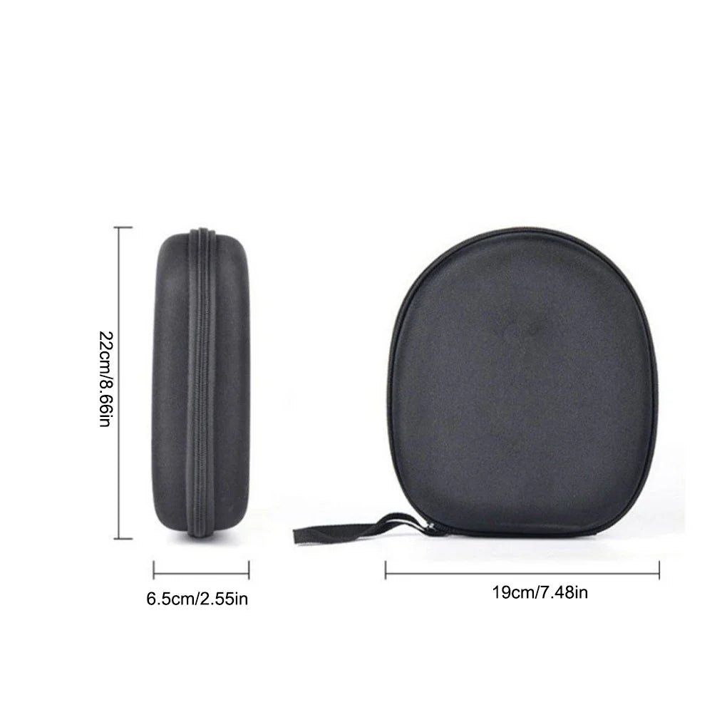 Shockproof Headphone Carrying Case – Portable Headset Pouch with Mesh Pocket & Travel Organizer (Black)