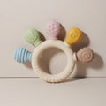 Multicolor Silicone Baby Ring Teether 0-12 Months Chew Beads Sensory Gum Relief