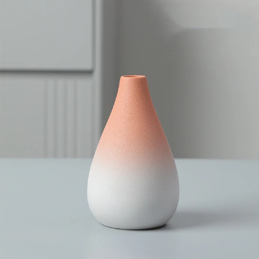 Ceramic Small Flower Bud Vase - Minimalist Japanese-Style Tabletop Home Decor