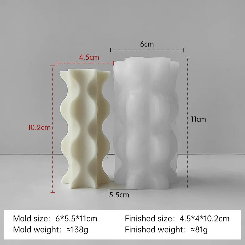 Striped Cylinder Silicone Candle Mold for DIY Pillar, Soy Wax, Plaster & Resin Crafts