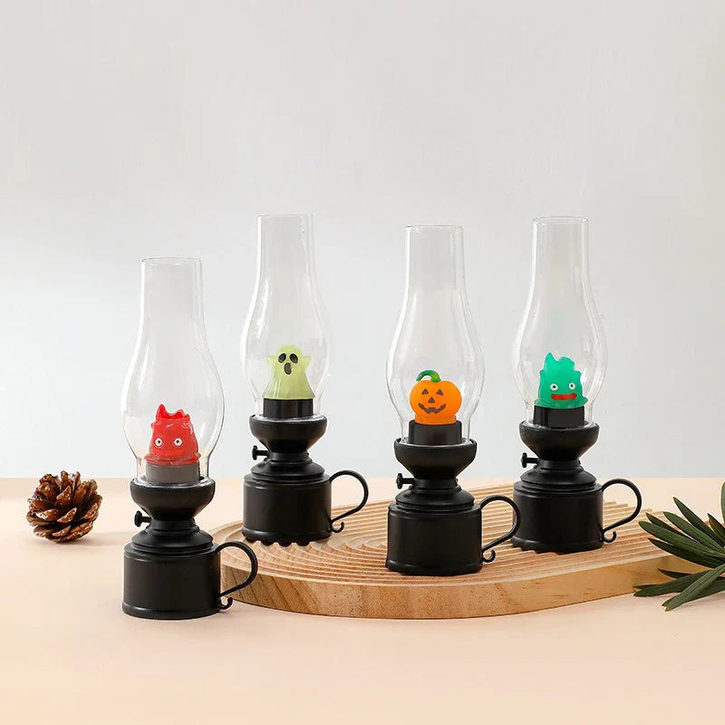 Calcifer Flameless LED Night Light Cartoon Kerosene Lamp Retro Decorative Bedside Candle