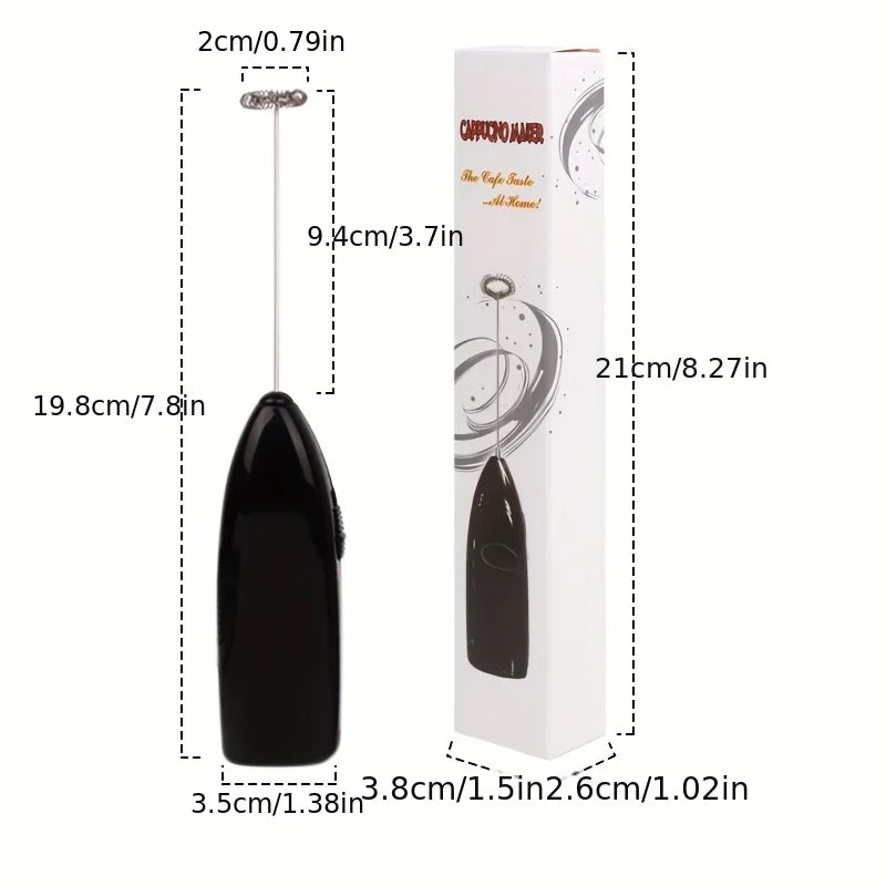 Handheld Electric Milk Frother & Mini Egg Beater Battery-Powered Coffee Mixer