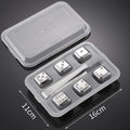 Stainless Steel Reusable Whiskey Stones - Quick-Freeze Ice Cubes with Storage Tray for Whiskey Wine Beer